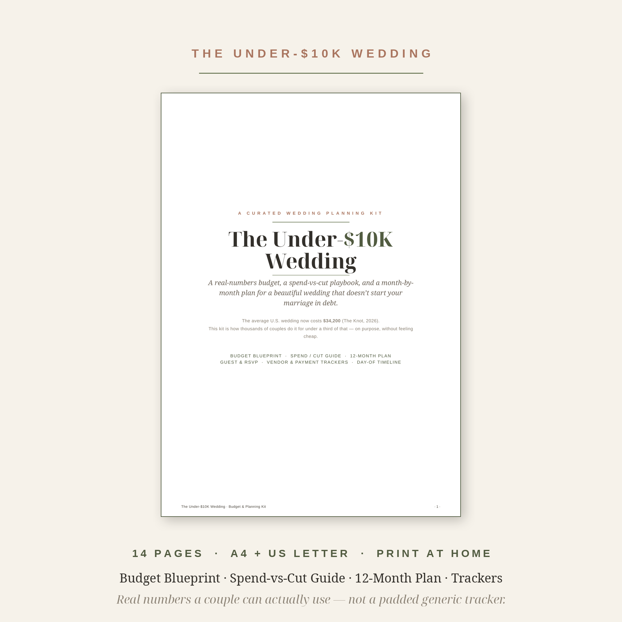 Cover of The Under-$10K Wedding budget and planning kit